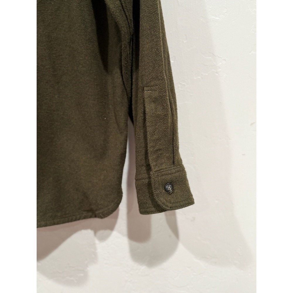Everlane Mens Organic Cotton Heavyweight Flannel Overshirt Fatigue Green XL - Picture 10 of 10